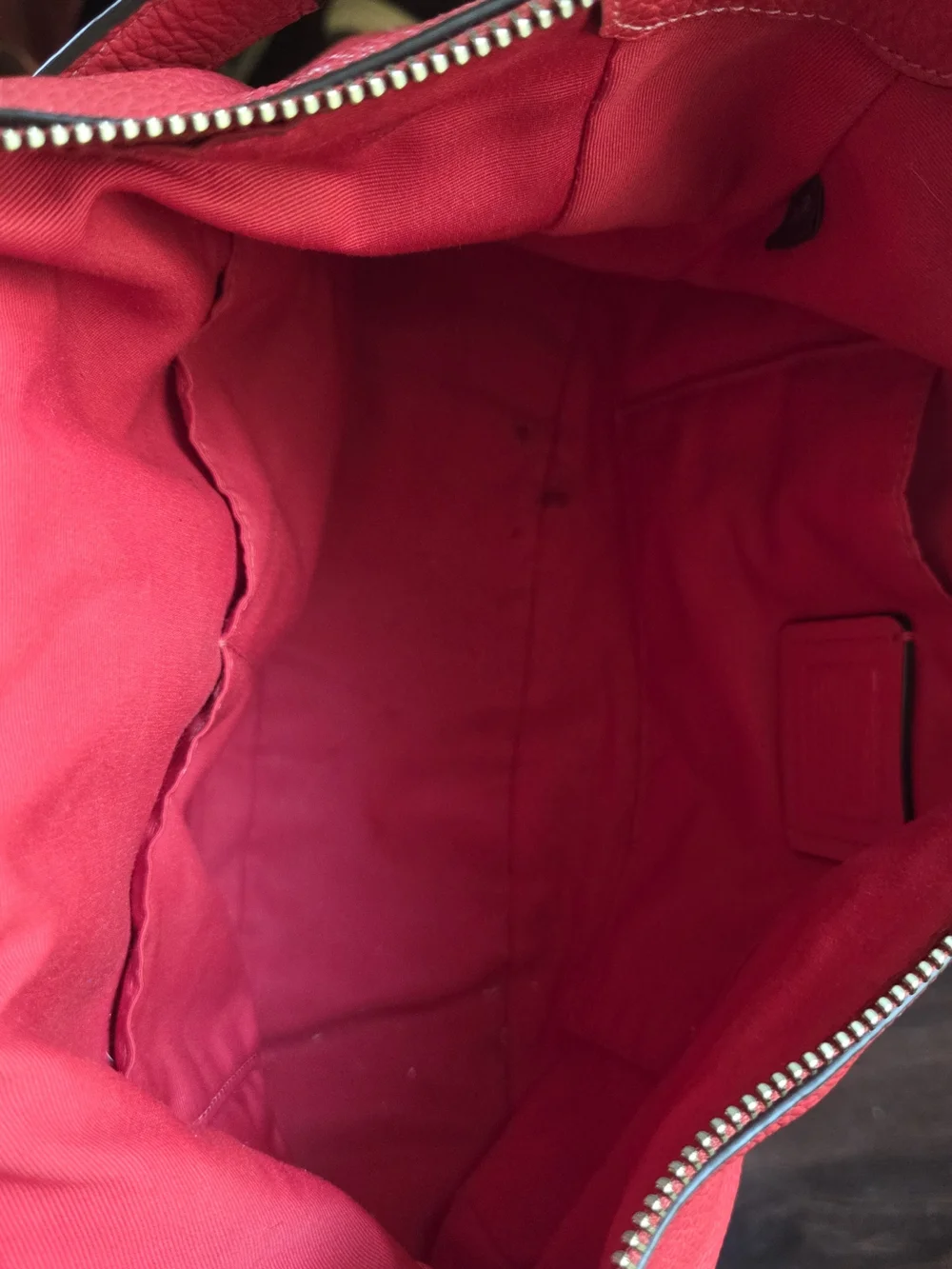 Coach Pebble Leather Elle Bright Red Hibo Shoulder Bag